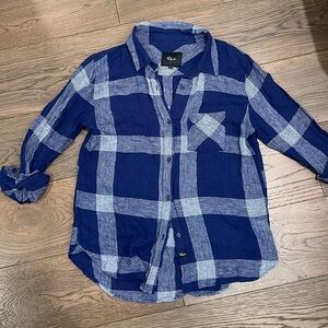 Rails women’s plaid button down linen size small